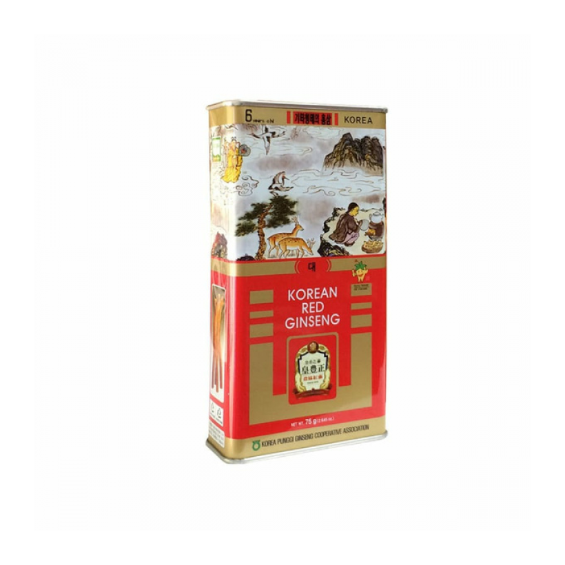 Hồng Sâm Củ Khô KGS Korean Red Ginseng Punggi Hộp Thiếc 75g (3-5 củ)