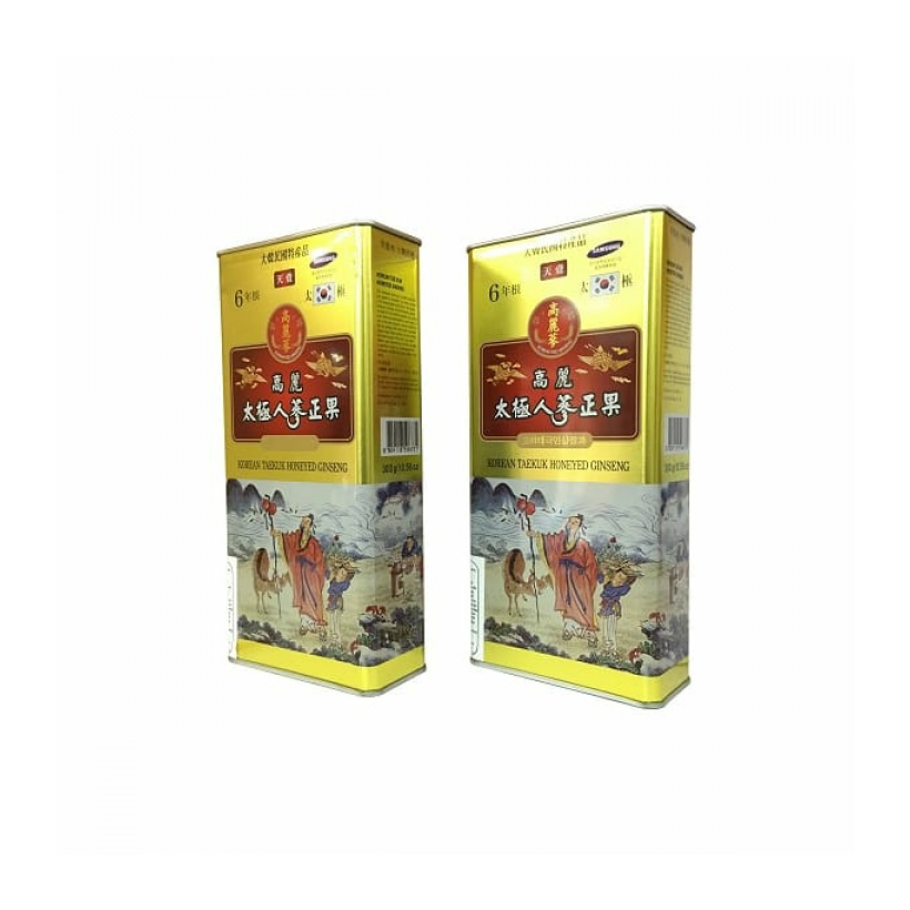 Hồng Sâm Thái Cực Tẩm Mật Ong Daedong Korean Taekuk Honeyed Ginseng Hộp Thiếc 300g