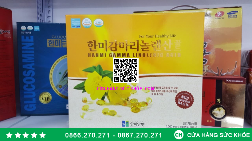 Tinh Dầu Hoa Anh Thảo Hàn Quốc Hanmi Gamma Linolenic Acid Hộp 180 Viên 2